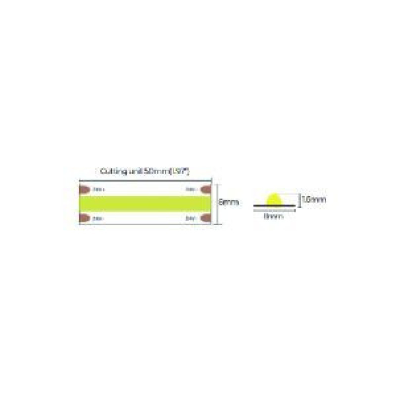 LED стрічка COLORS COB-24V-IP20 9.6W 720Lm 3000K 5м (DRF10-24V-8mm-WW)