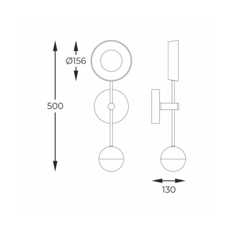 Бра, настенный светильник Zuma Line MB7170-2-3BGT Lara Led 1x11W 3000K 1300Lm IP20 Gold