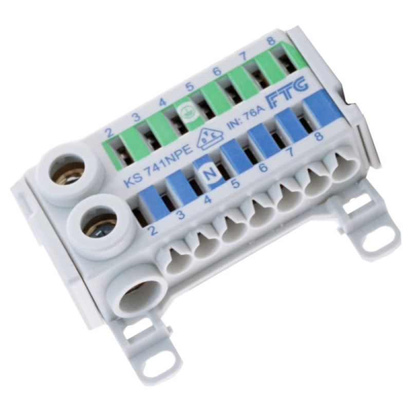 Клема FTG KS 741NPE (вхід: 1х25мм², 7х4мм², виходи: 1х16мм², 7х4мм²)