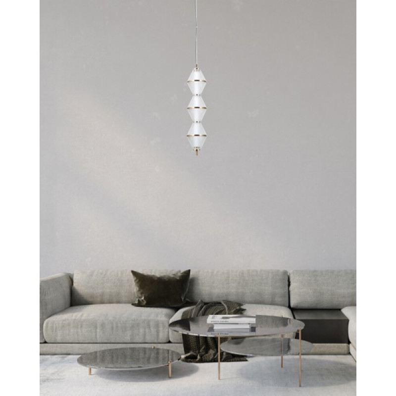 Підвісний світильник, люстра Italux PND-34395-3V-HBR Fuente LED 3x15W 3000K 1108Lm IP20 золотий