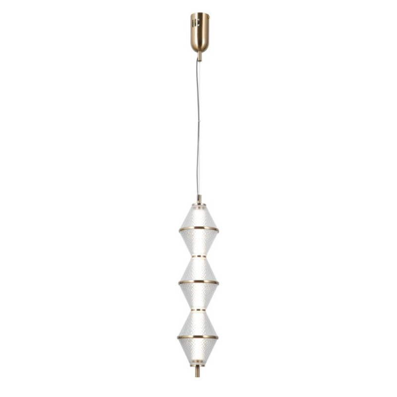 Підвісний світильник, люстра Italux PND-34395-3V-HBR Fuente LED 3x15W 3000K 1108Lm IP20 золотий
