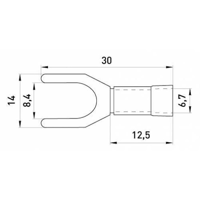 Вилковий наконечник E.Next e.terminal.stand.sv.5,5.8.yellow 4-6 кв.мм жовтий (s2036051)