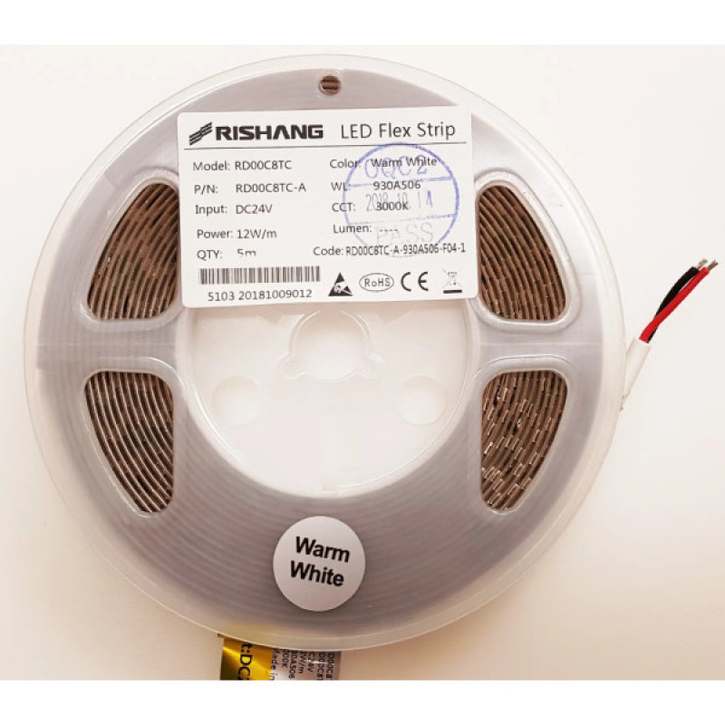 LED лента RISHANG 128-2835-24V-IP20 12W 1582Lm 5000K 5м (RD00C8TC-A-DW)