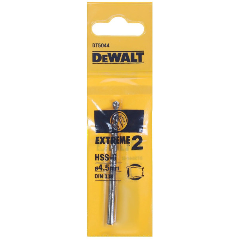 Промышленное сверло по металлу DeWALT DT5044 Extreme2 HSS-G 4,5х80/46мм (1шт)