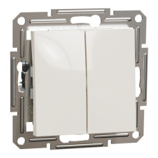 Переключатель двухклавишный Schneider Electric Asfora без рамки кремовый (EPH0670123)