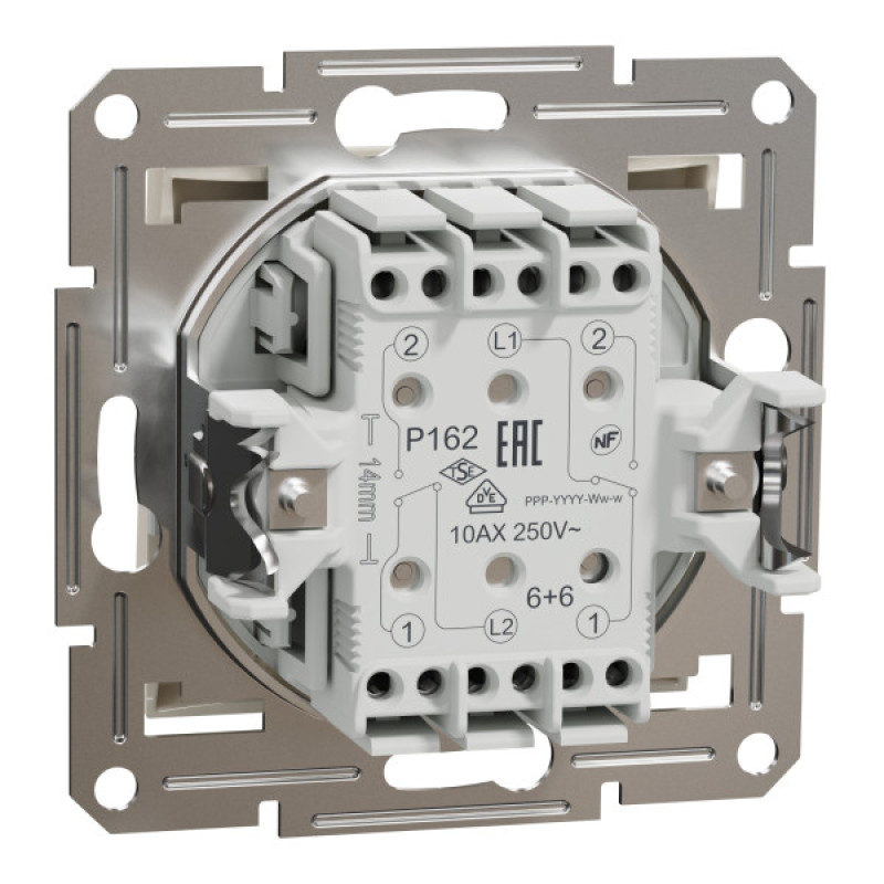 Переключатель двухклавишный Schneider Electric Asfora без рамки кремовый (EPH0670123)