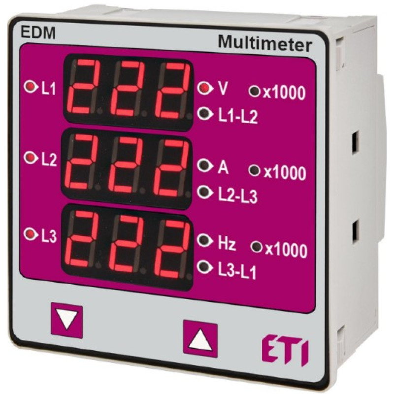 Цифровий реєстратор електричних параметрів Eti EDM 96x96мм 40-300В AC/DC (4805419)