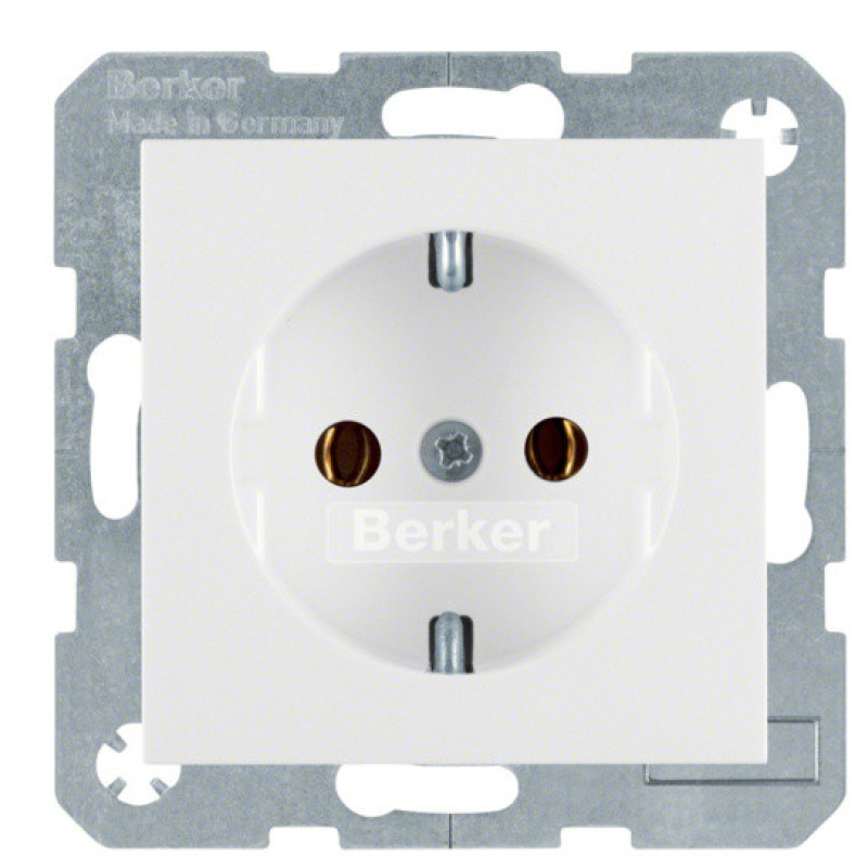 Розетка полярная белизна матовая, 16А/250В Berker S.1/B.3/B.7