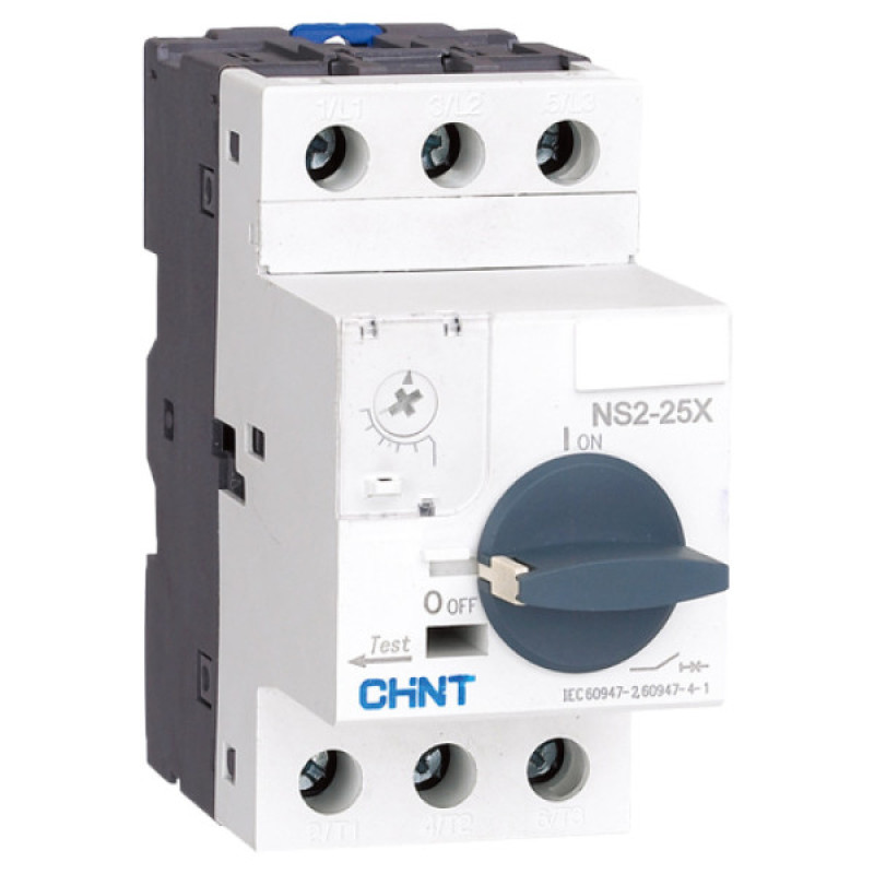 Автомат защиты двигателя Chint NS2-25X 4-6.3A с поворотной ручкой (495184)