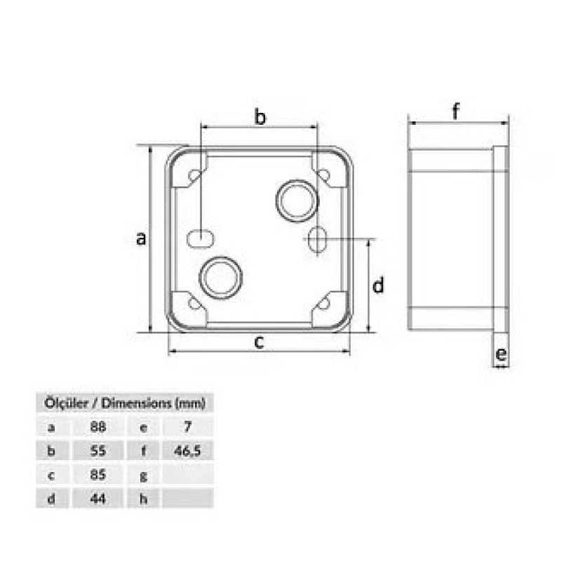 Термопластикова коробка Bemis BB2-0341-0003 ABS 85x85x50 IP44 (5.1.1.98535)