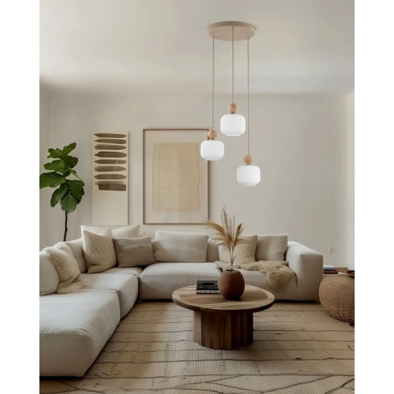 Підвісний світильник, люстра TK Lighting 11050 Ballo E14 3x10W IP20 бежевий