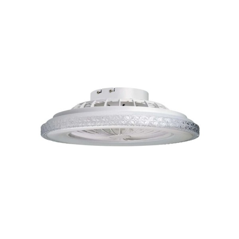 Люстра с вентилятором, светильник потолочный с пультом Goldlux 341297 Egypt LED 1x48W 3000K/4000K/6500K 5300Lm IP20 белая