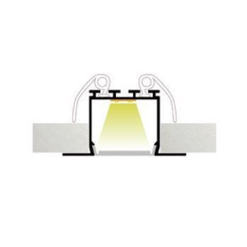 LED-профіль MLG врізний LT46251 з розсіювачем, 2 метра