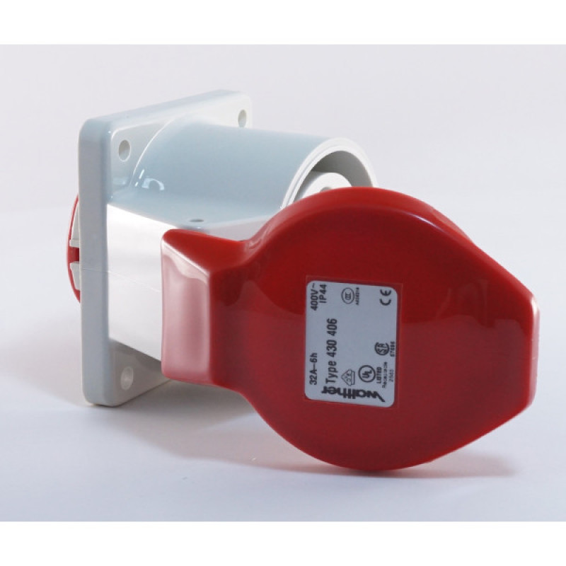 Прямой силовой разъем WALTHER WL430406 (3P+E) 32А 380V IP44