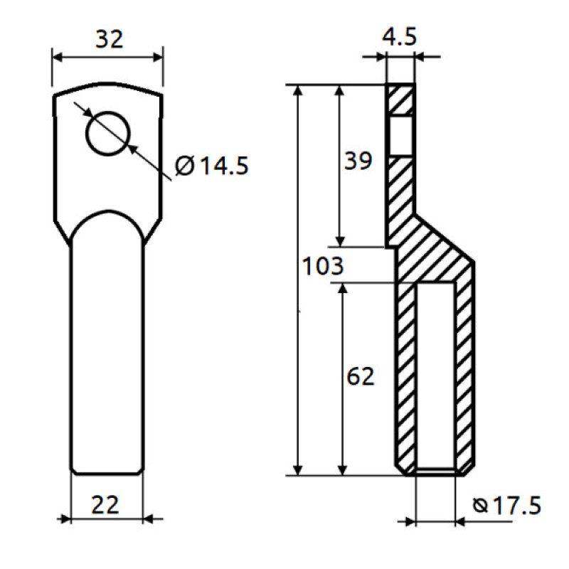 Кабельный наконечник Promfactor CL/CRG-150-14 медно-луженый