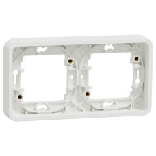 Горизонтальная 2-постовая рамка Schneider Electric MUR39101 IP55 (белая)