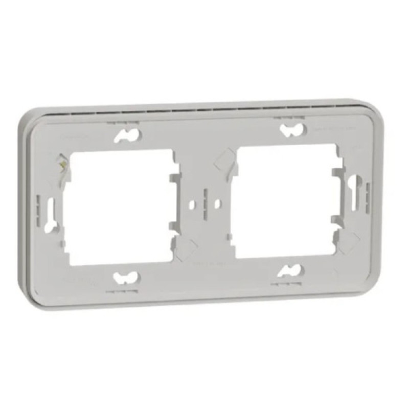 Горизонтальная 2-постовая рамка Schneider Electric MUR39101 IP55 (белая)