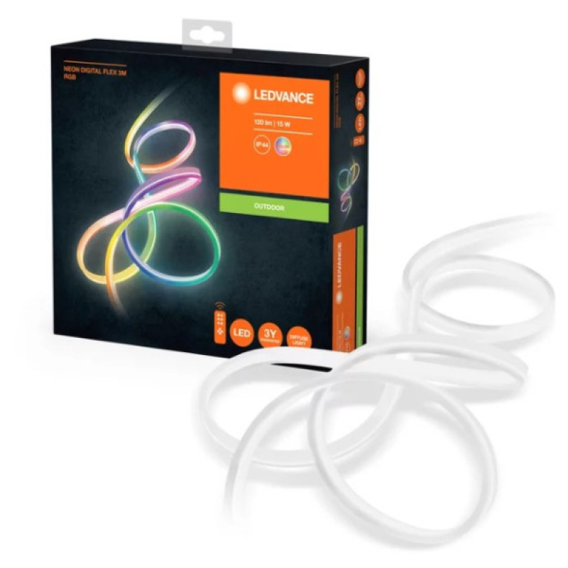 Влагозащищенная cветодиодная лента Ledvance NEON DIGITAL FLEX 3M REMOTE RGB IP44