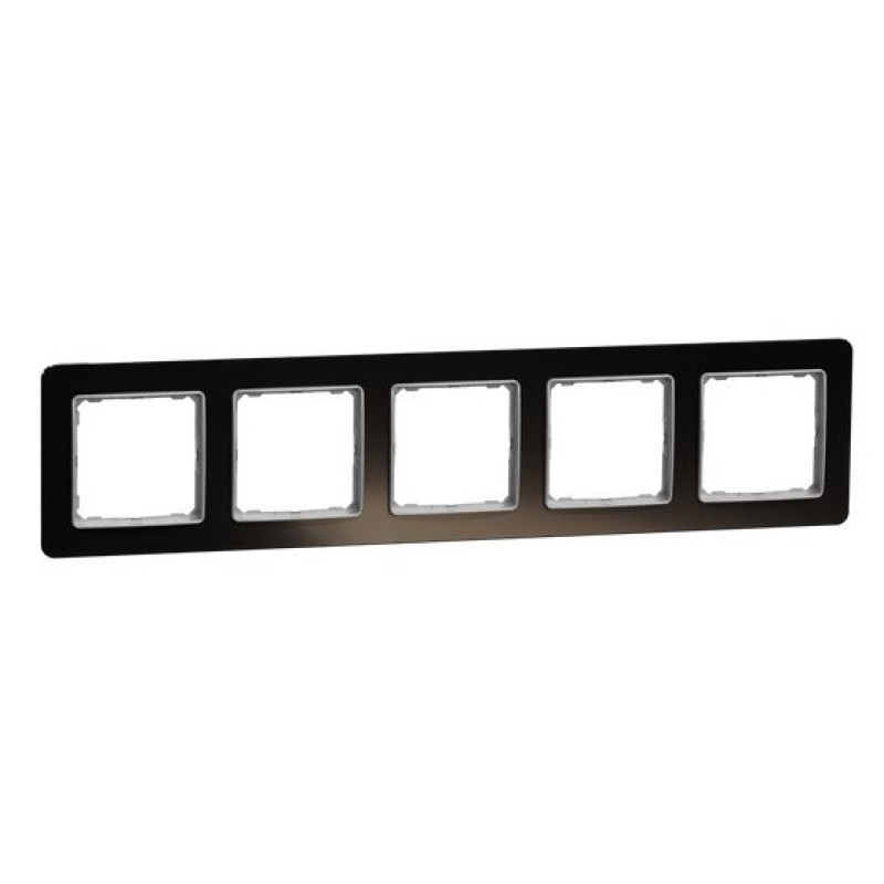 Рамка пятиместная Schneider Electric Sedna Elements искусственное черное стекло SDD361805