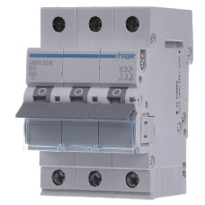 Автоматический выключатель Hager MBN306 6кА B 6A 3P