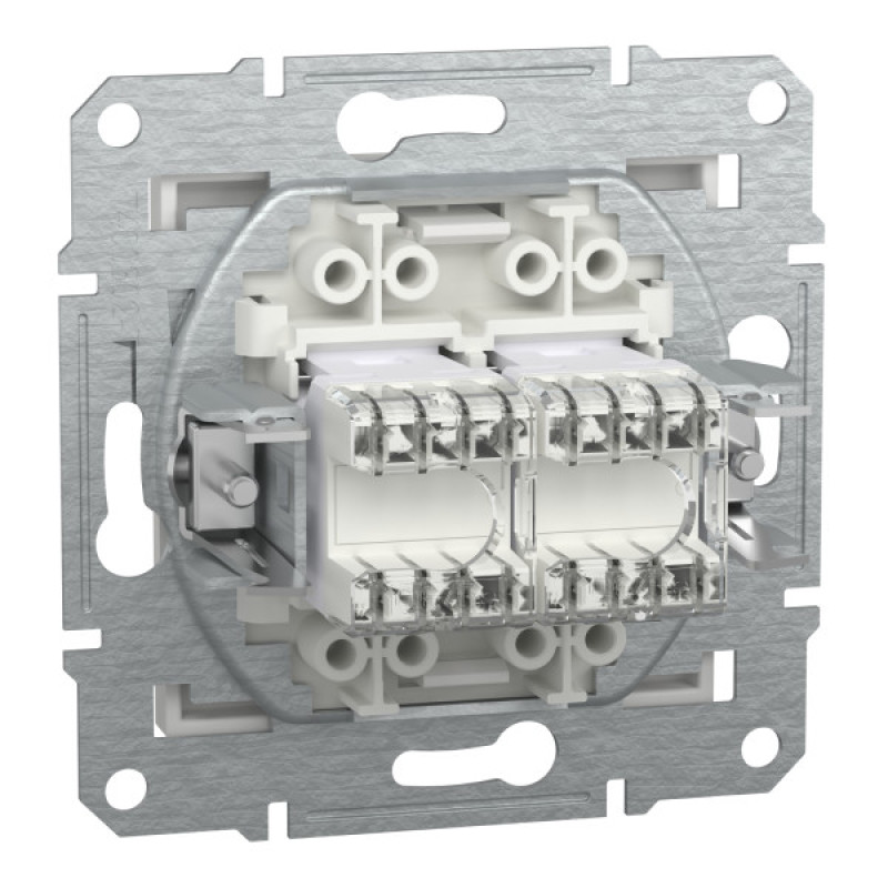 Компьютерная розетка RJ45 двойная UTP cat.5e Schneider Electric Asfora без рамки белая (EPH4470121)