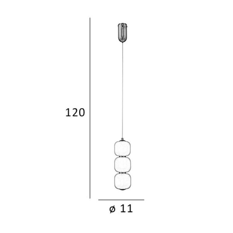 Підвісний світильник, люстра Italux PND-34362-3V-HBR-OPAL Ganti LED 3x8W 3000K 865Lm IP20 золотий