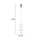 Підвісний світильник, люстра Italux PND-34362-3V-HBR-OPAL Ganti LED 3x8W 3000K 865Lm IP20 золотий
