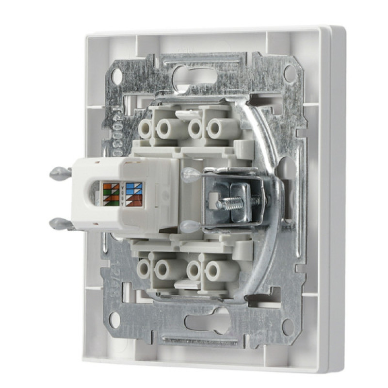 Розетка компьютерная одинарная RJ45 кат.6 UTP белая Asfora, EPH4700121