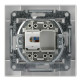 Розетка компьютерная одинарная RJ45 кат.6 UTP белая Asfora, EPH4700121