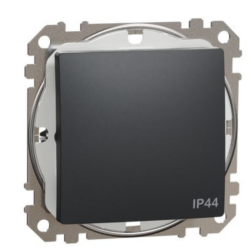 Одноклавишный переключатель Schneider Electric Sedna Design & Elements с крышкой IP44 черный SDD214106