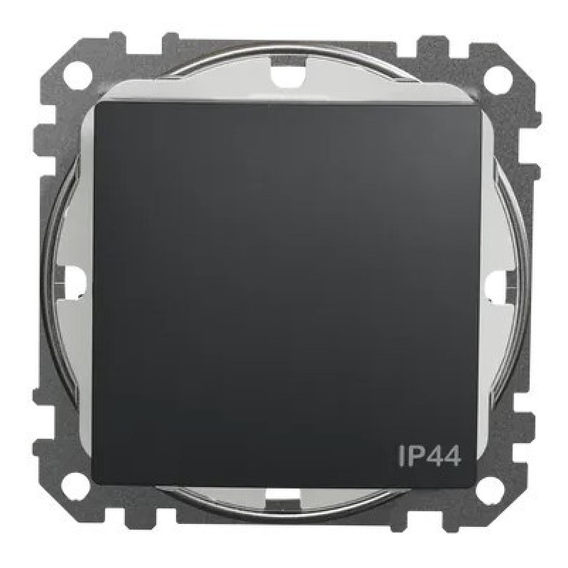 Одноклавишный переключатель Schneider Electric Sedna Design & Elements с крышкой IP44 черный SDD214106