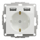 Розетка Schneider Electric Sedna Design & Elements с заземлением та 2 USB тип А белая SDD111052