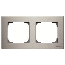 Двухместная рамка ABB Sky 2CLA857200A1401 8572 AI (сталь)