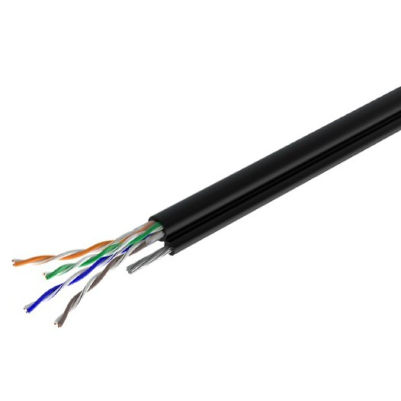 Кабель наружный КППт-ВП UTP кат.5е 4х2х0,51 24 AWG полиэтилен с тросом, бухта 305м
