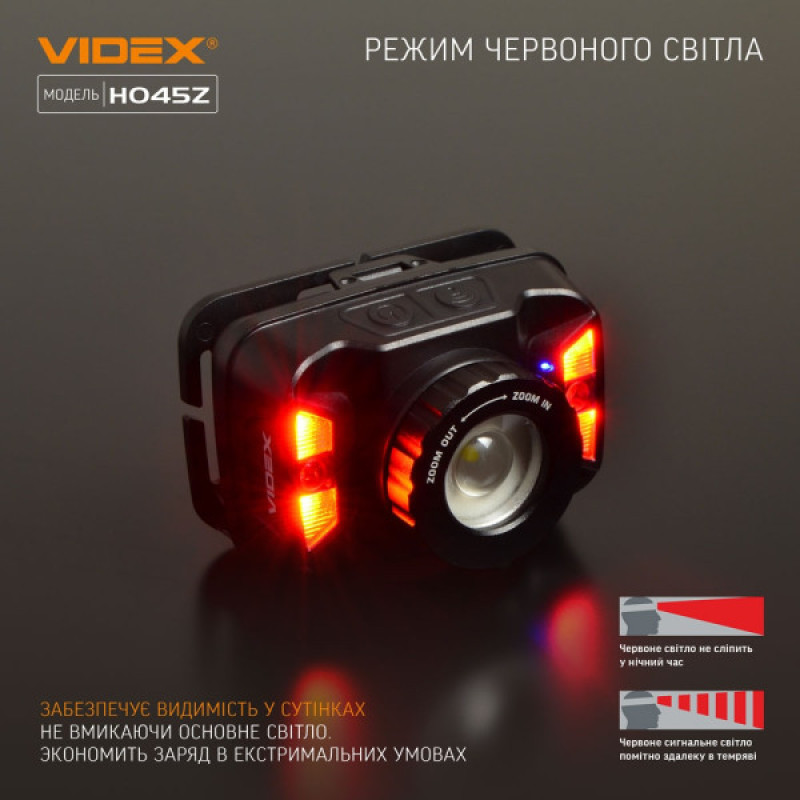 Світлодіодний налобний ліхтарик Videx 270Лм 5000K (VLF-H045Z)
