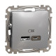 USB-розетка Schneider Electric Sedna Design & Elements A+C 2,4A алюминий SDD113402