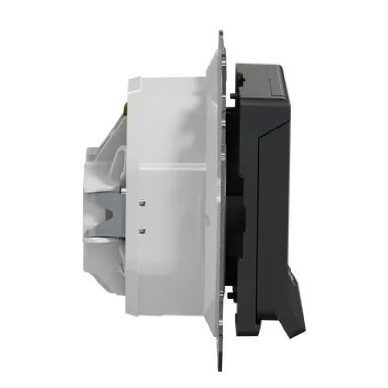 Розетка Schneider Electric Sedna Design & Elements с заземлением шторками и крышкой IP44 черная SDD214024