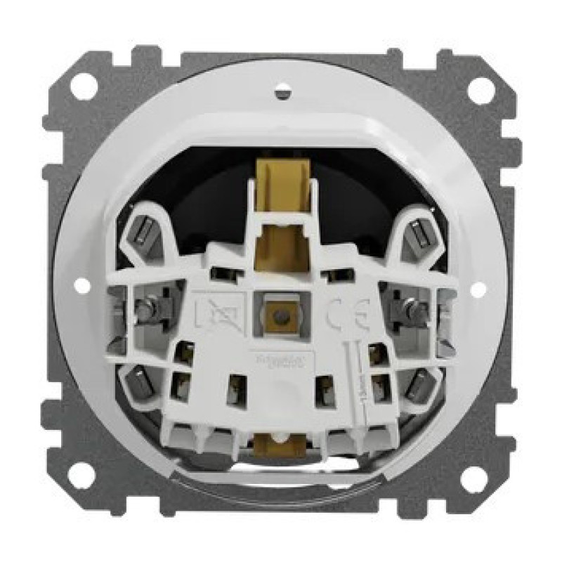 Розетка Schneider Electric Sedna Design & Elements с заземлением шторками и крышкой IP44 черная SDD214024