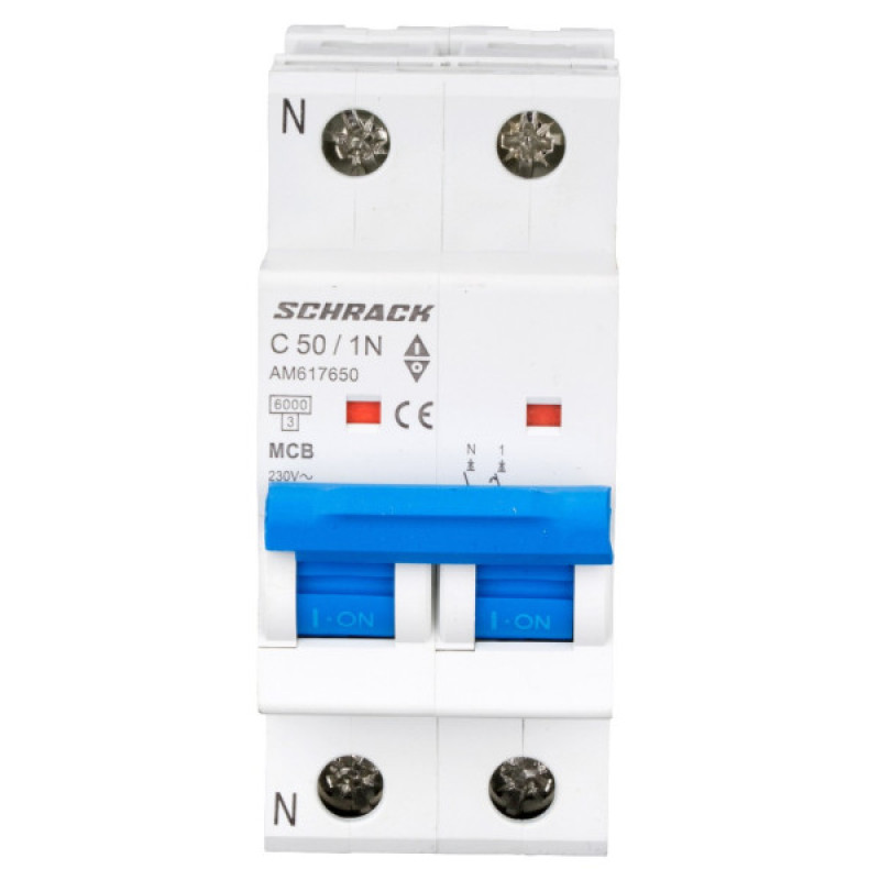 Автоматичний вимикач Schrack AM617650 6кА 50А 1P+N C