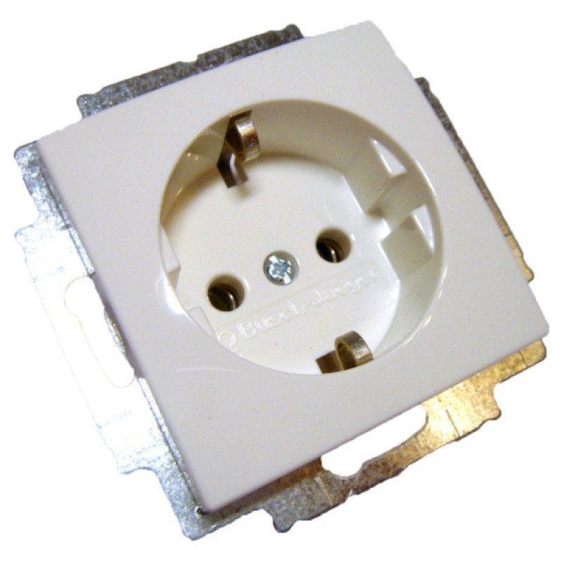 Розетка ABB Basic 55 20 EUC-94-507 с заземлением (белая)