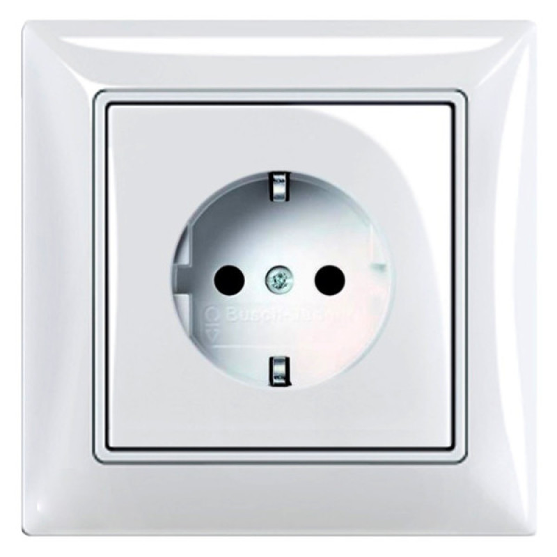 Розетка ABB Basic 55 20 EUC-94-507 с заземлением (белая)