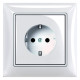 Розетка ABB Basic 55 20 EUC-94-507 с заземлением (белая)