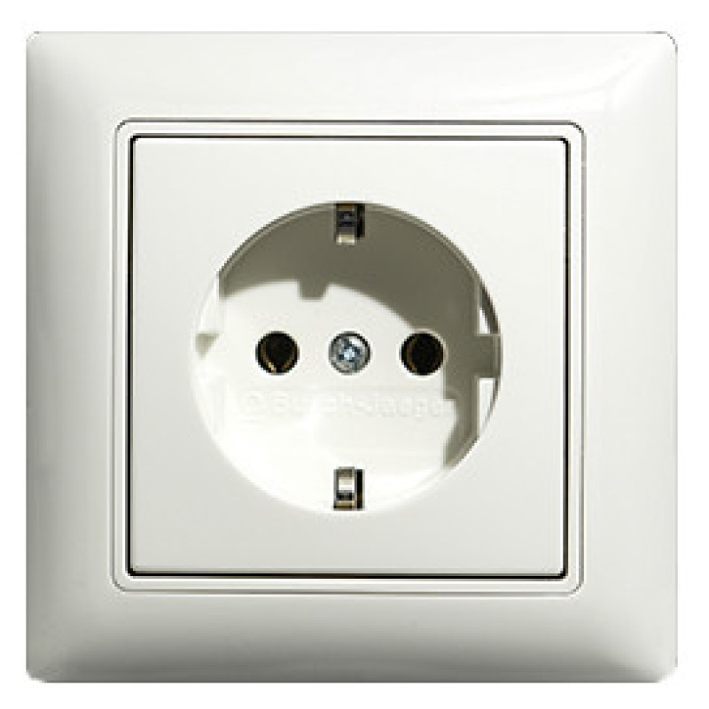 Розетка ABB Basic 55 20 EUC-94-507 с заземлением (белая)