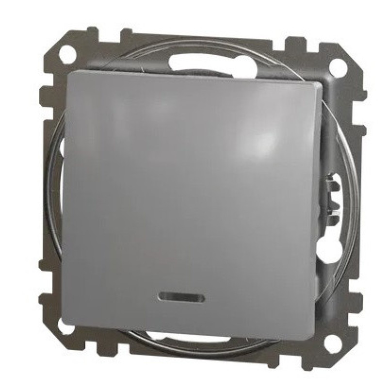 Перехресний перемикач Schneider Electric Sedna Design & Elements з підсвіткою алюміній SDD113107L