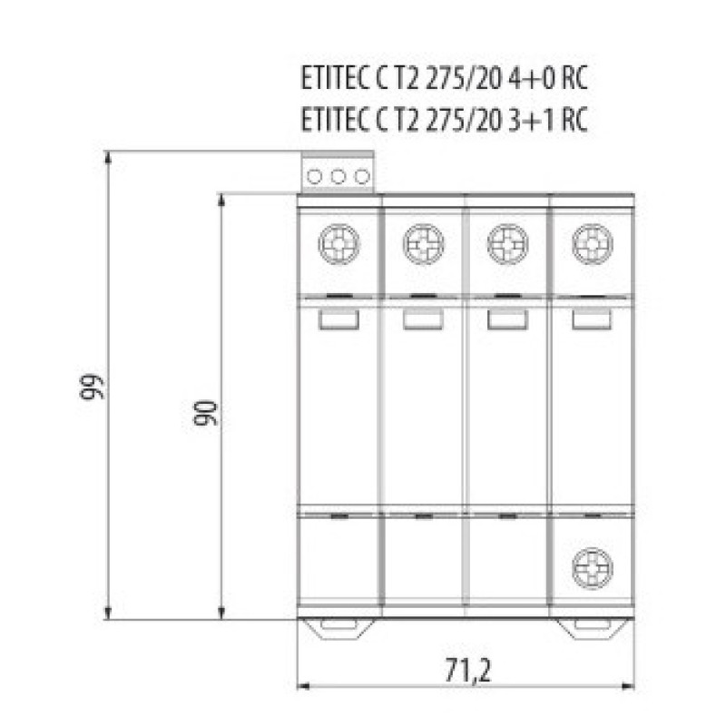 Ограничитель перенапряжения ETI 002440395 ETITEC C T2 275/20 (4+0) 4p