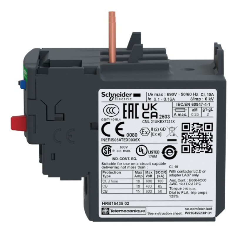 Теплове реле Schneider Electric LRD12 5,5-8A