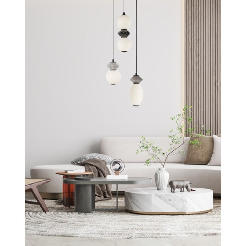Підвісний світильник, люстра Italux PND-94921-4R-BK Balos LED 3x19W 3000K 1400Lm IP20 чорний
