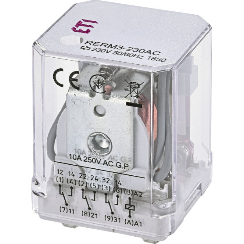 Электромеханическое реле ETI 002473060 RERM3-230AC 3p (16A AC1 250V AC)