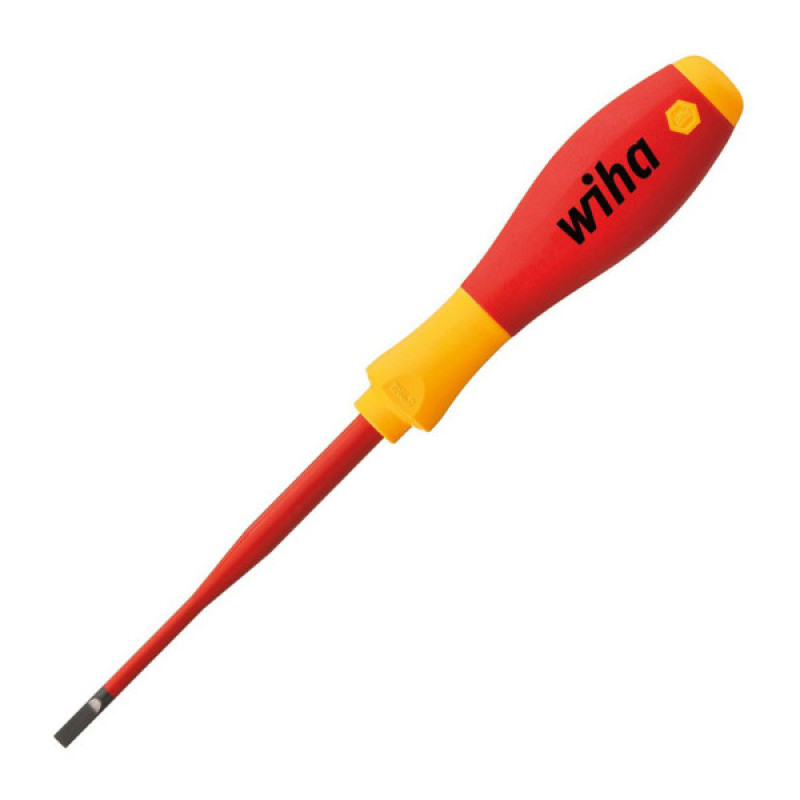 Диэлектрическая отвертка Wiha W35391 SoftFinish electric slimFix VDE SL 5,5 х125 CrVMo