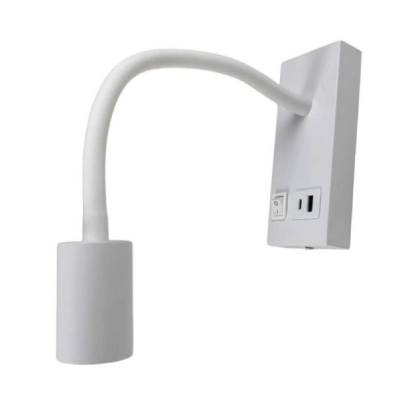 Светильник настенный Violux SNAKE USB+Type-C 5W 4200K 250Lm IP20 белый ( 552002 )